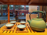 Load image into Gallery viewer, Apple Green Cast Iron Teapot set