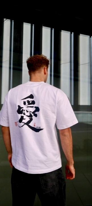 (Love , 愛）Exclusive Meaningful Chinese Calligraphy T-Shirt by Raymond Leung @Zensation Teahouse