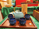 Load image into Gallery viewer, Golden Blue Cast Iron Tea set