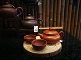 Load image into Gallery viewer, Purple Clay Tea Set with Wooden Tray